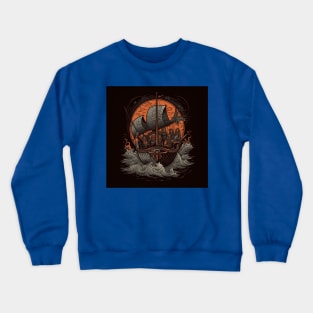 Viking Raiders on Longships Crewneck Sweatshirt